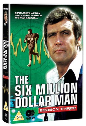 DVD cover for "The Six Million Dollar Man" Season Three featuring Lee Majors.
