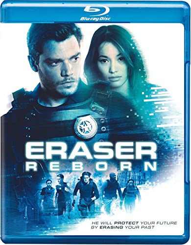 Eraser Reborn" Blu-ray cover featuring two actors and a tactical team.