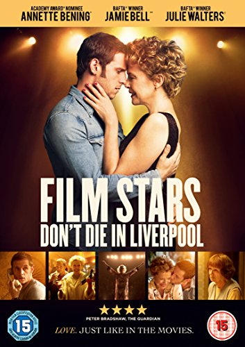 A man and woman embrace on the DVD cover for Film Stars Don't Die.