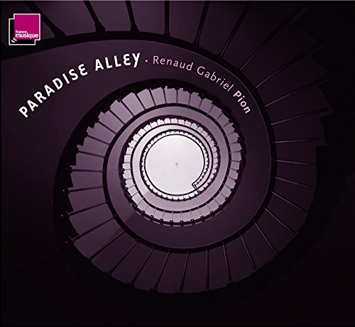 CDL-view of a purple-toned spiral staircase with album title and artist name.