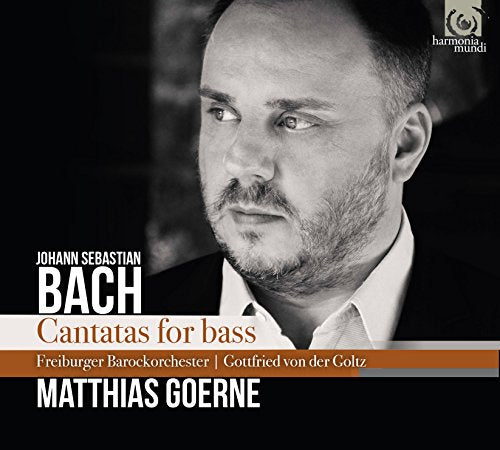 CD cover featuring portrait of Matthias Goerne, Bach cantatas for bass.