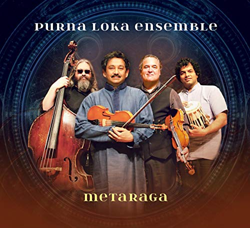 "Purna Loka Ensemble album cover featuring four men holding stringed instruments."