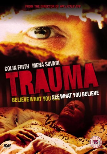 DVD cover for “Trauma” featuring a close-up of an eye and injured people.