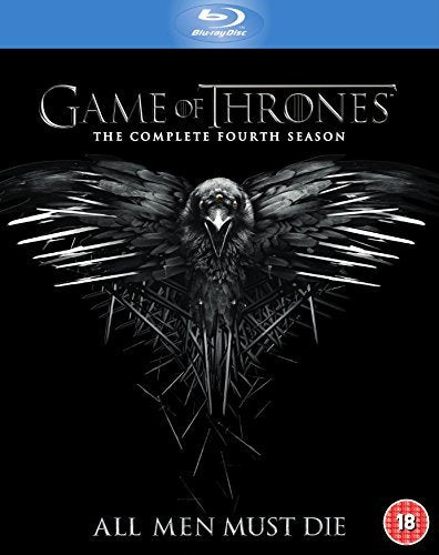 "Blu-ray cover featuring a crow with swords, 'Game of Thrones' Season 4 artwork."