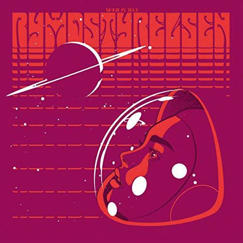CD cover: astronaut’s face, planet with rings, purple and orange tones.