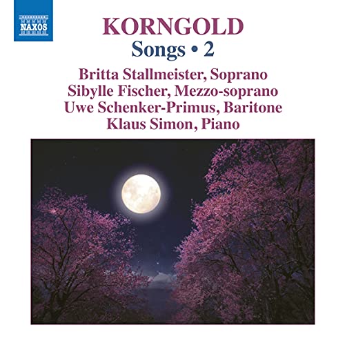 CD cover for Korngold's "Songs Vol. 2" featuring a moonlit landscape.