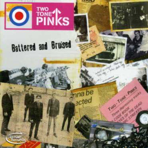 CD cover for āBattered and Bruisedā by Two-Tone Pinks, collage style.