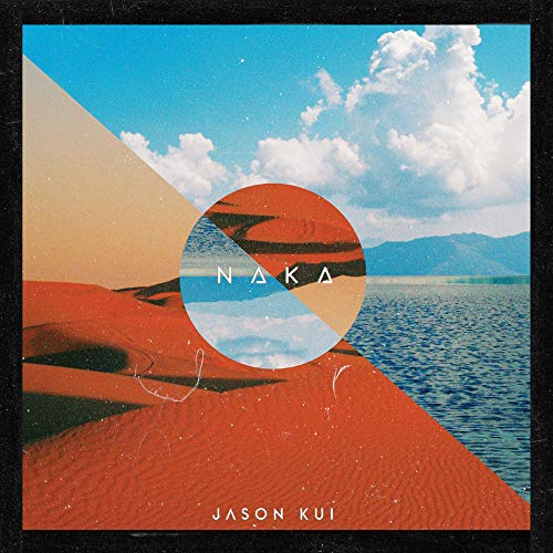 CD cover: desert, ocean, sky with clouds, and geometric shapes.