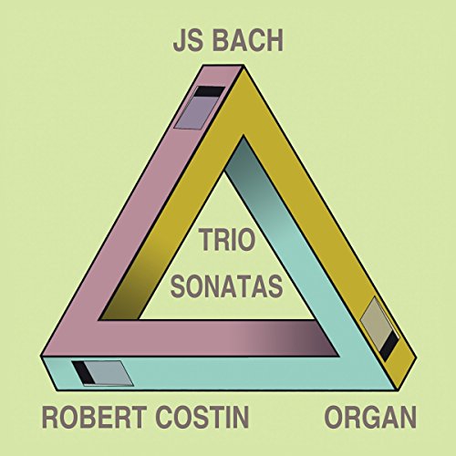 CD cover for Bach’s Trio Sonatas, featuring interlocking triangular shapes.