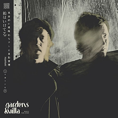 CD cover with blurred portrait of a person and text "gardens & villa".