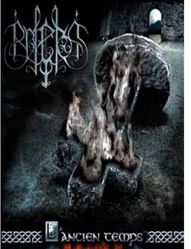 CD cover for Belenos’ “L’Ancien Temps” featuring stone monolith and ornate logo.