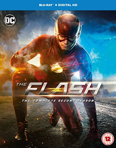 "The Flash" Blu-ray cover featuring the character in a red superhero suit.