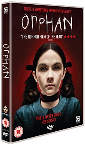 DVD cover for the film Orphan featuring a young girl with pigtails and choker.