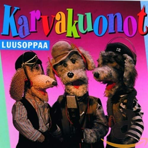 CD cover featuring three anthropomorphic dog characters wearing hats and headphones.