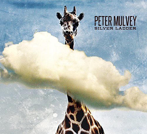 "Album cover with a giraffe emerging from a cloud, titled 'Peter Mulvey - Silver Ladder'."