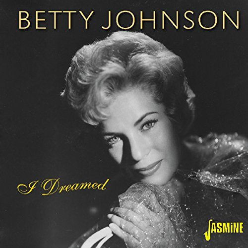 Black and white photo of Betty Johnson on a CD album cover.
