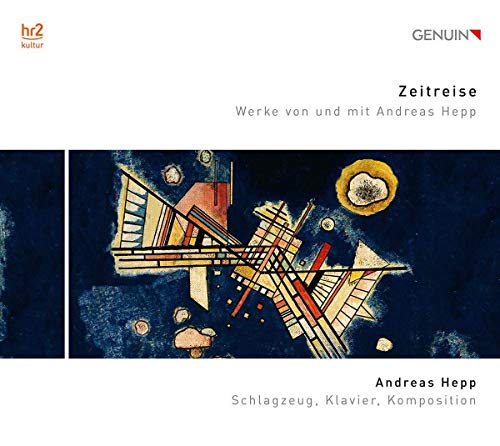 CD cover for “Zeitreise” featuring abstract Kandinsky-style artwork.