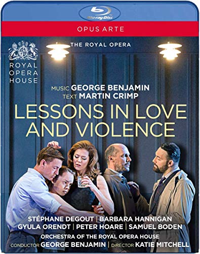 "Blu-ray case cover for 'Lessons in Love and Violence' opera performance."