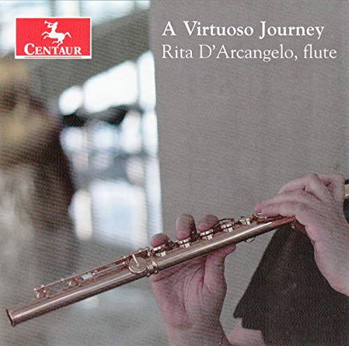 CD cover with a person holding a flute, red Centaur logo, and white text.