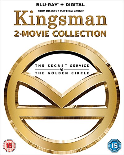 "Kingsman 2-movie Collection" Blu-ray cover featuring a large gold emblem on a white background.