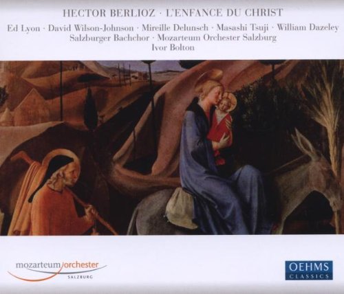 "CD cover featuring a Renaissance-style painting of Mary and Joseph on a donkey."