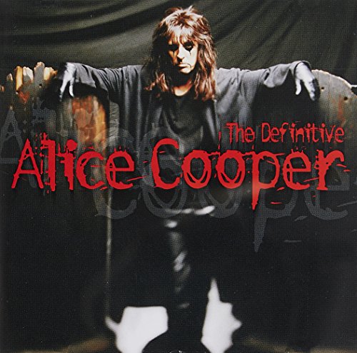 "A CD cover featuring Alice Cooper with outstretched arms, dark background, and red title text."