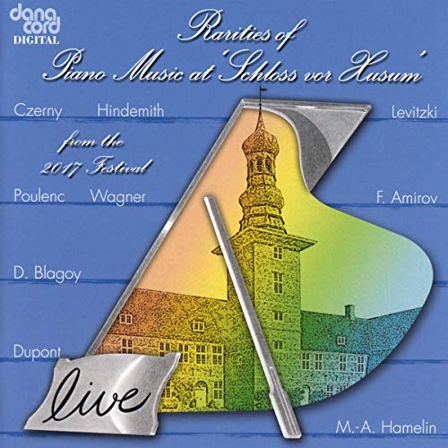 CD cover for “Rarities of Piano Music” featuring a castle tower image.