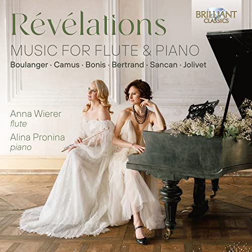 CD cover: two women with flute and piano, floral arrangement.