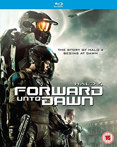 Halo 4: Forward Unto Dawn Blu-ray cover featuring Master Chief and cadets.