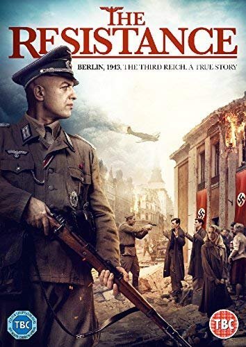 DVD cover for "The Resistance" depicting a German officer and wartime Berlin.