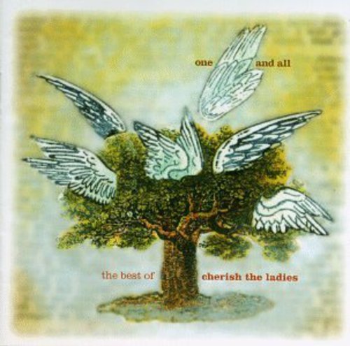 "CD cover with a tree and four white doves, yellowish background, text 'one and all'."
