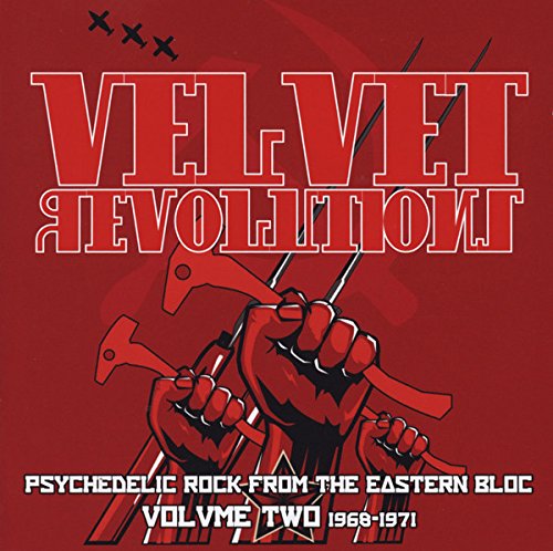 Red album cover for "Velvet Revolutions" featuring stylized text and imagery.
