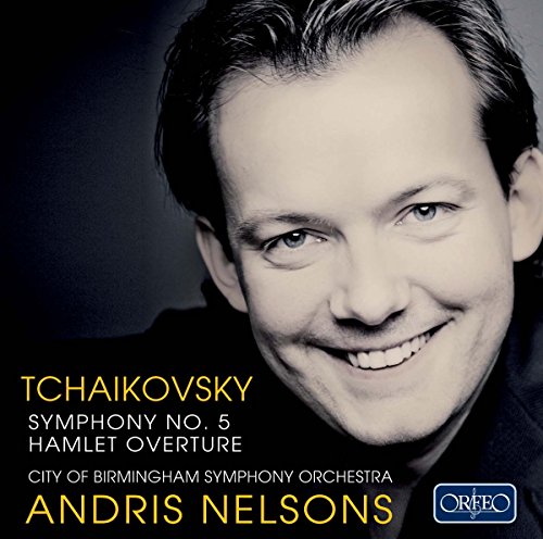 CD cover featuring conductor Andris Nelsons and Tchaikovsky’s Symphony No. 5.