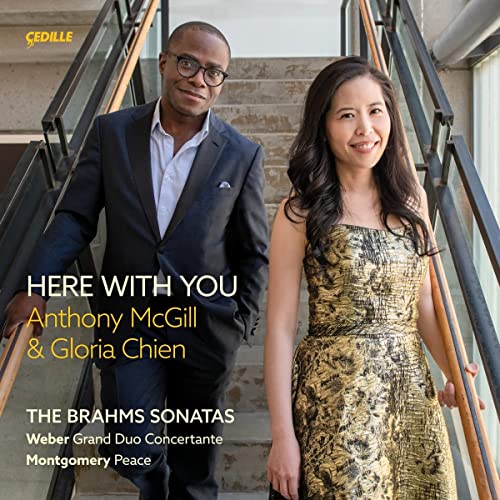 CD cover featuring Anthony McGill and Gloria Chien on a staircase.