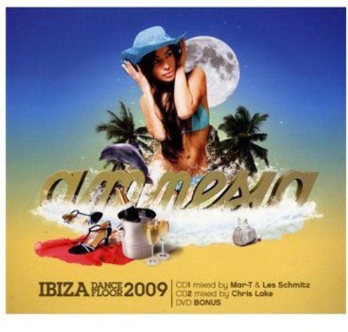 "CD cover with a woman on a beach at night, 'Amnesia' text."