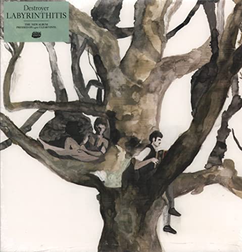 Watercolor painting of two figures in a large tree on a white background.