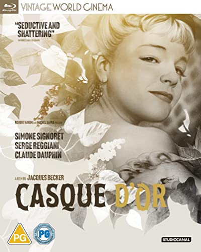 Blu-ray cover for French film "Casque D'or" featuring Simone Signoret.