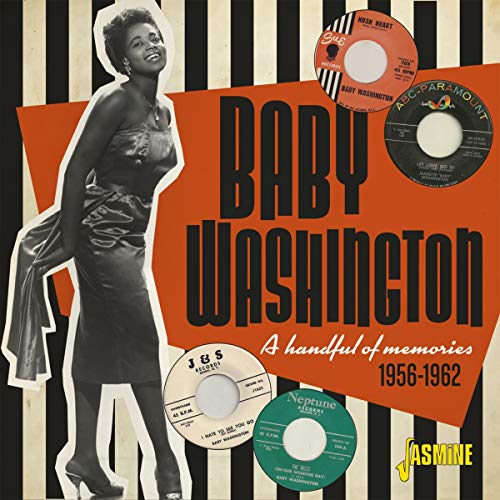 Album cover with black-and-white photo of Baby Washington surrounded by vinyl records.