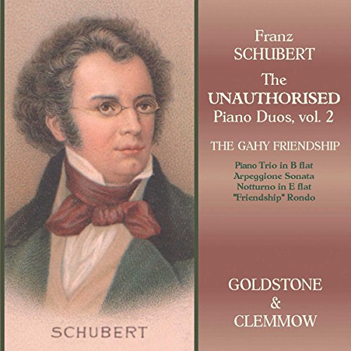"CD cover featuring a portrait of Franz Schubert and text describing the album."