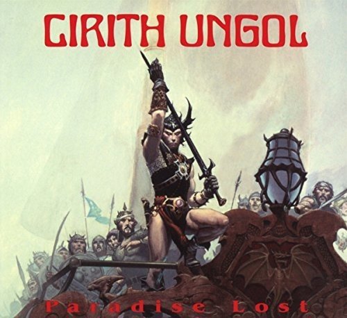 "CD cover art: warrior standing on rocks, holding sword, surrounded by warriors."
