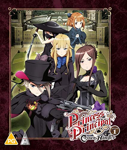 “Princess Principal” Blu-ray cover featuring five anime girls in Victorian attire.
