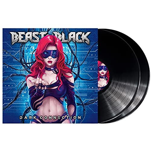 Beast In Black" vinyl record cover with woman and two black discs.