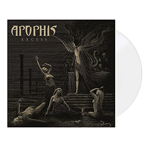 Apophis “Excess” vinyl record cover with dark, gothic illustration and white disc.