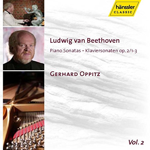 CD cover with Beethoven piano sonatas, featuring pianist Gerhard Oppitz and piano images.