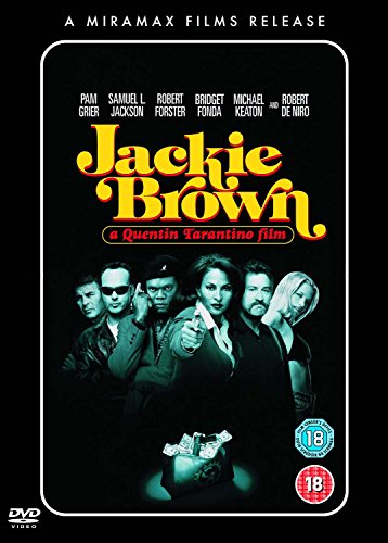 “Jackie Brown” DVD cover featuring Pam Grier and Samuel L. Jackson.