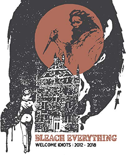 Bleach Everything album cover: distressed illustration of a castle and figure.
