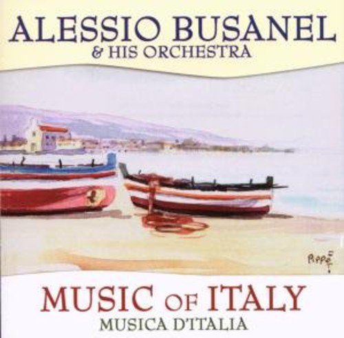 CD cover: Alessio Busanel's "Music of Italy" with painted boats.