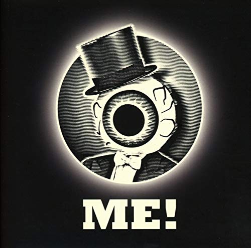 A black and white CD cover featuring a cartoon character with a large eye.