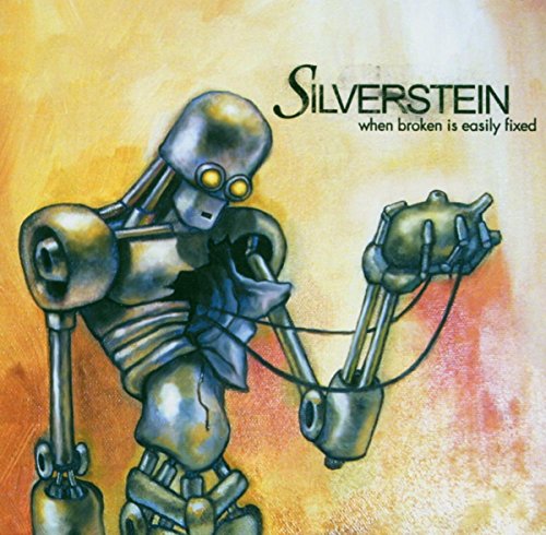 Silverstein album cover featuring a metallic, broken robot with bandages.
