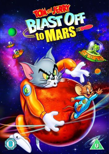 DVD cover featuring Tom and Jerry in space with cartoon planets and spaceships.
